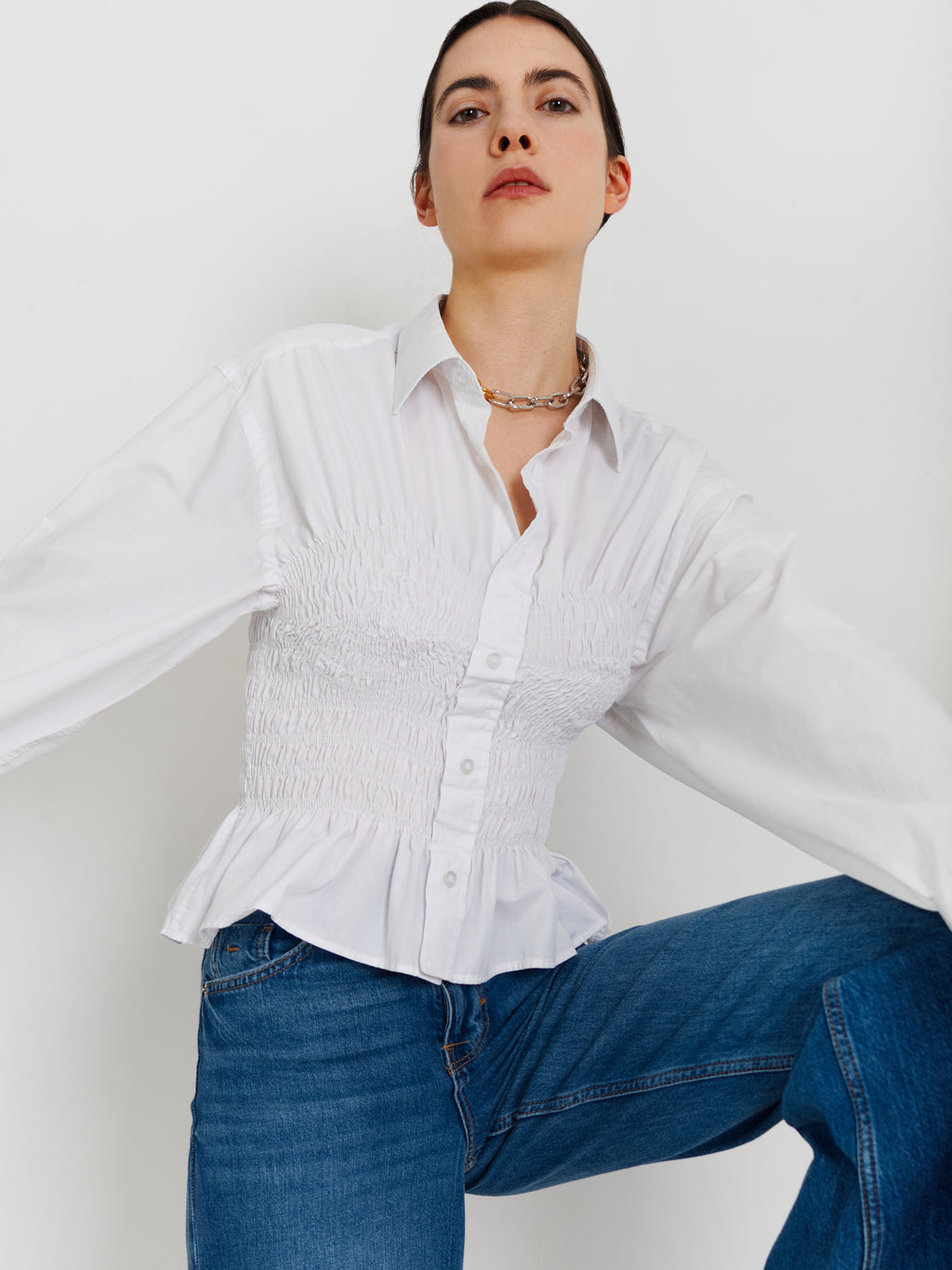 REmade Shirred Sweetheart shirt