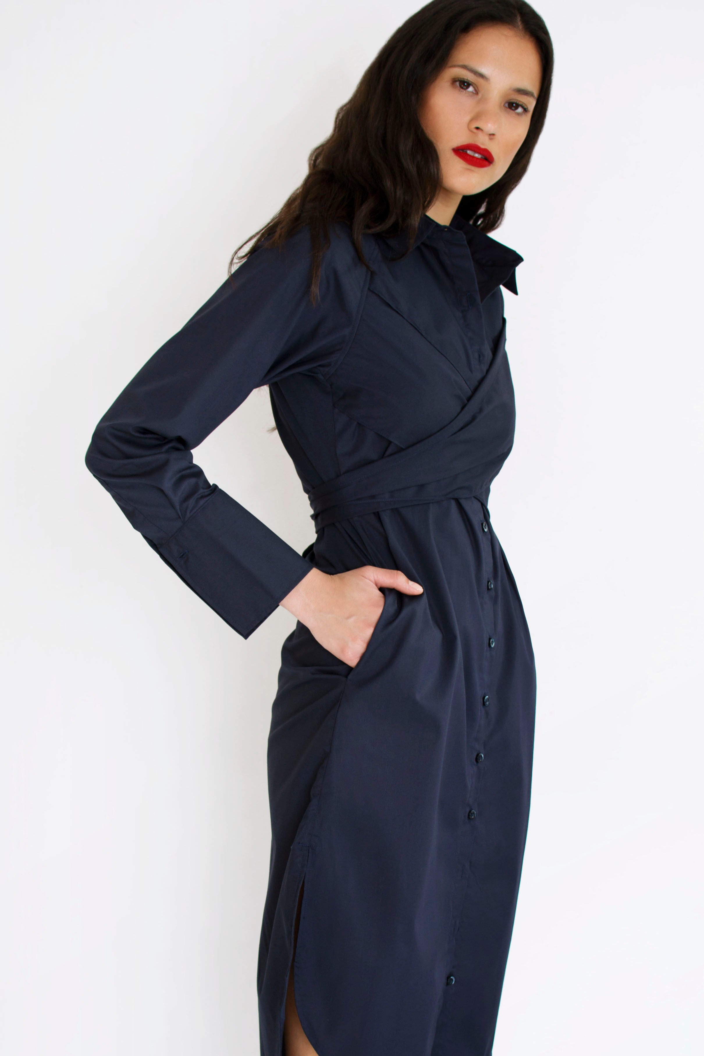 Criss Cross Dress in Navy | Jetti Criss Cross Dress in Navy | Jetti
