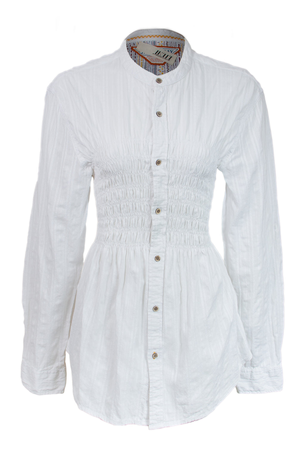 REmade Shirred Long Shirt White