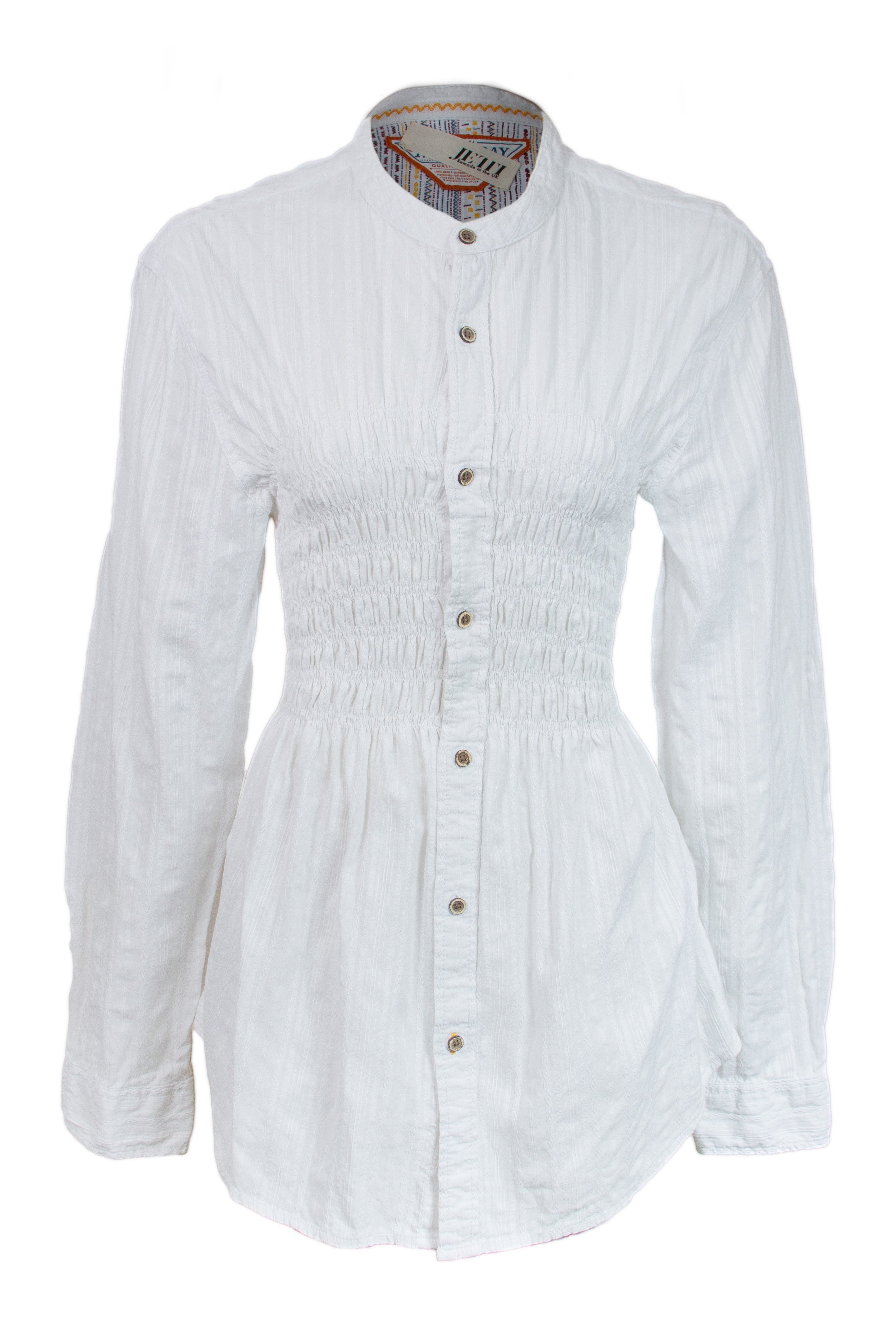 REmade Shirred Long Shirt White