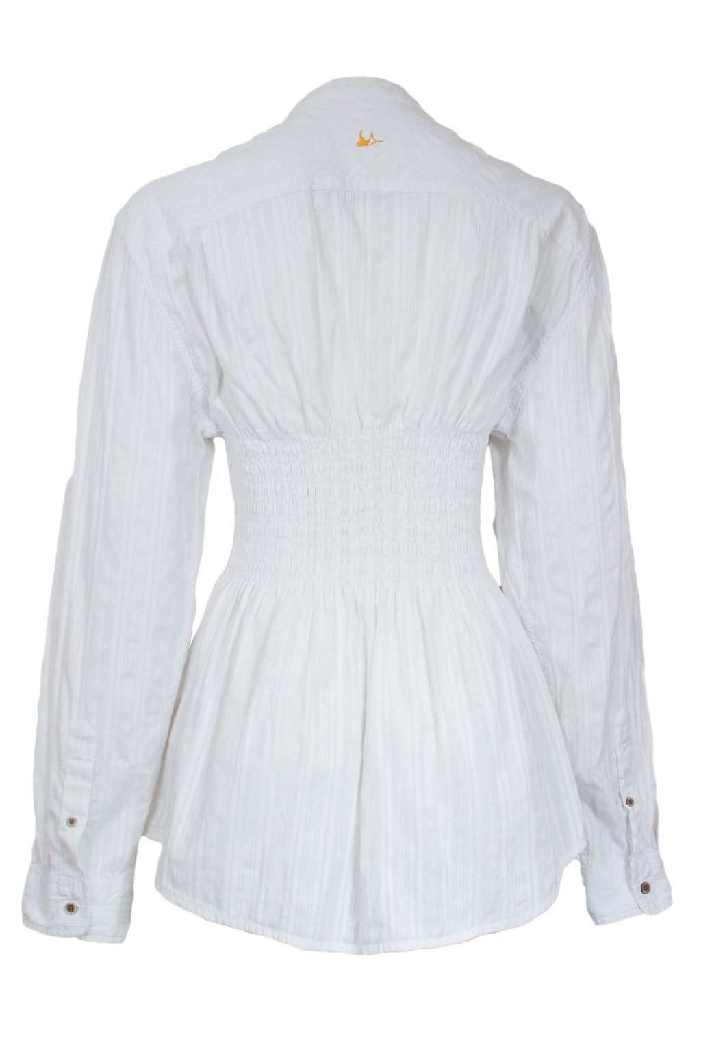 REmade Shirred Long Shirt White