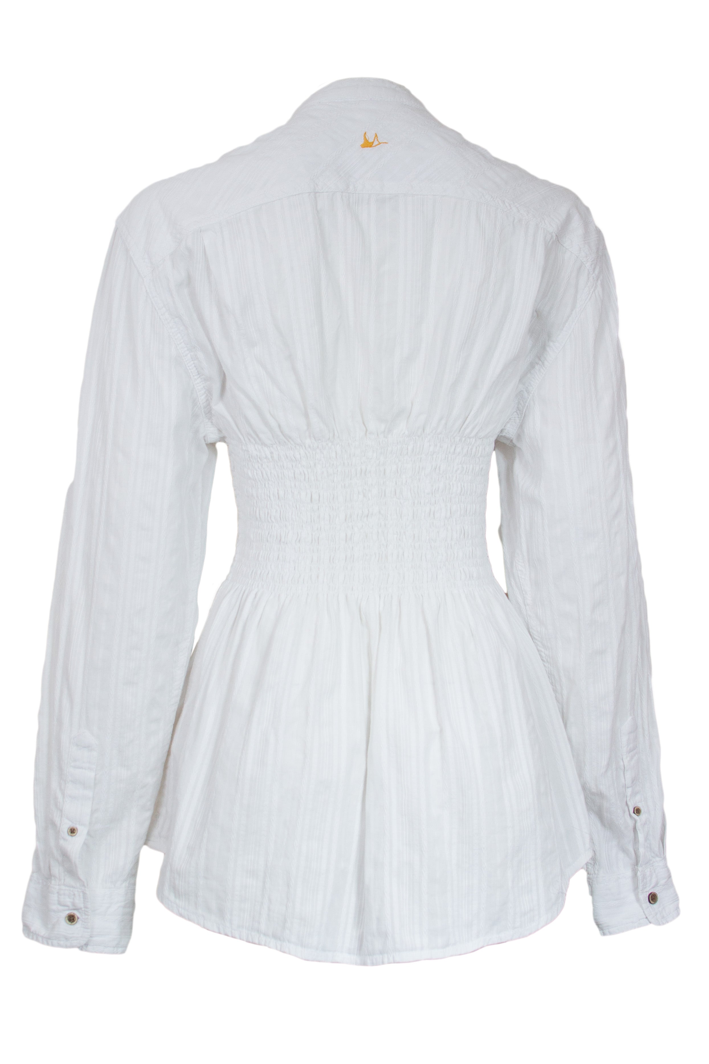 REmade Shirred Long Shirt White