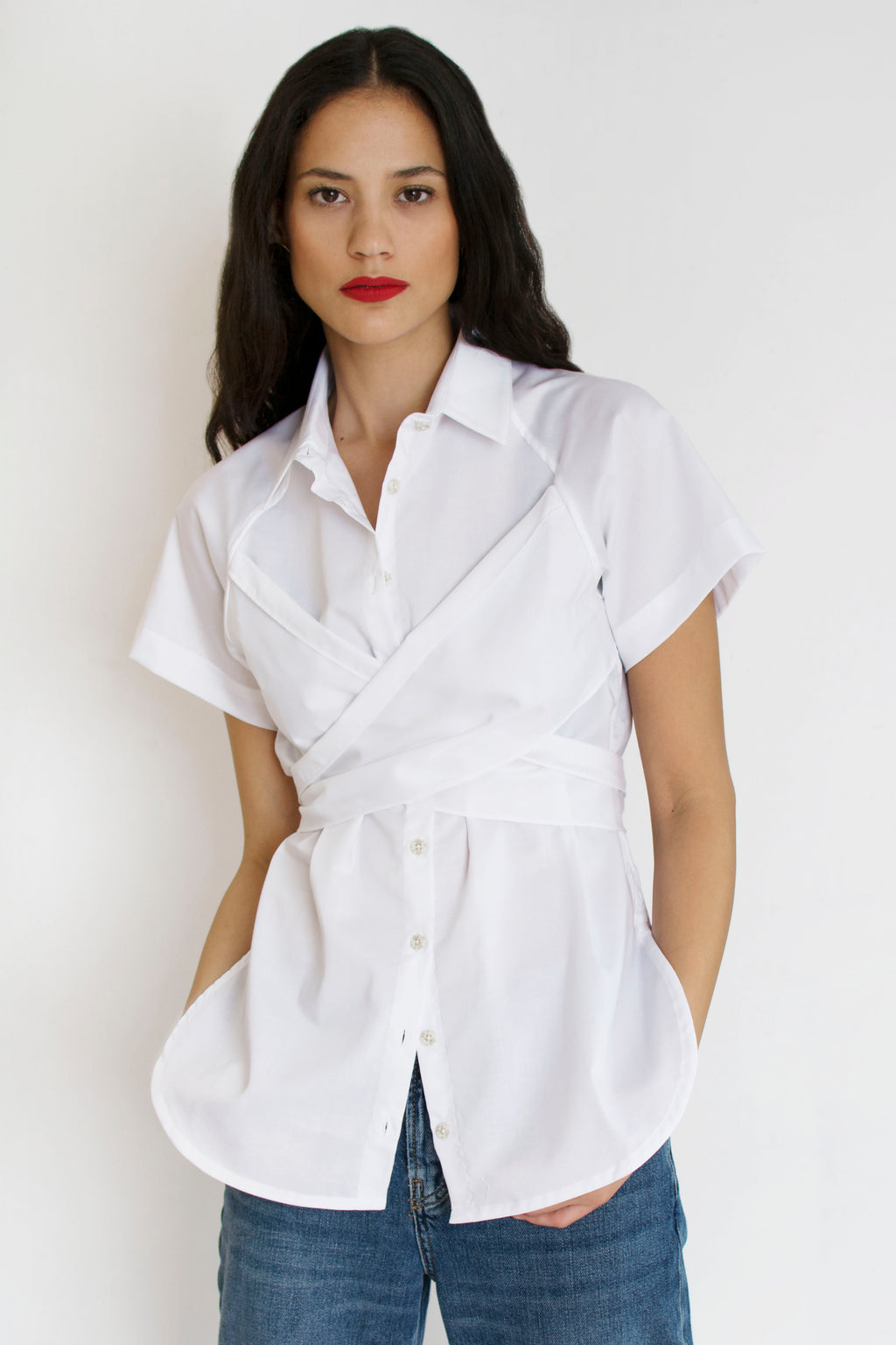 Criss Cross Shirt White