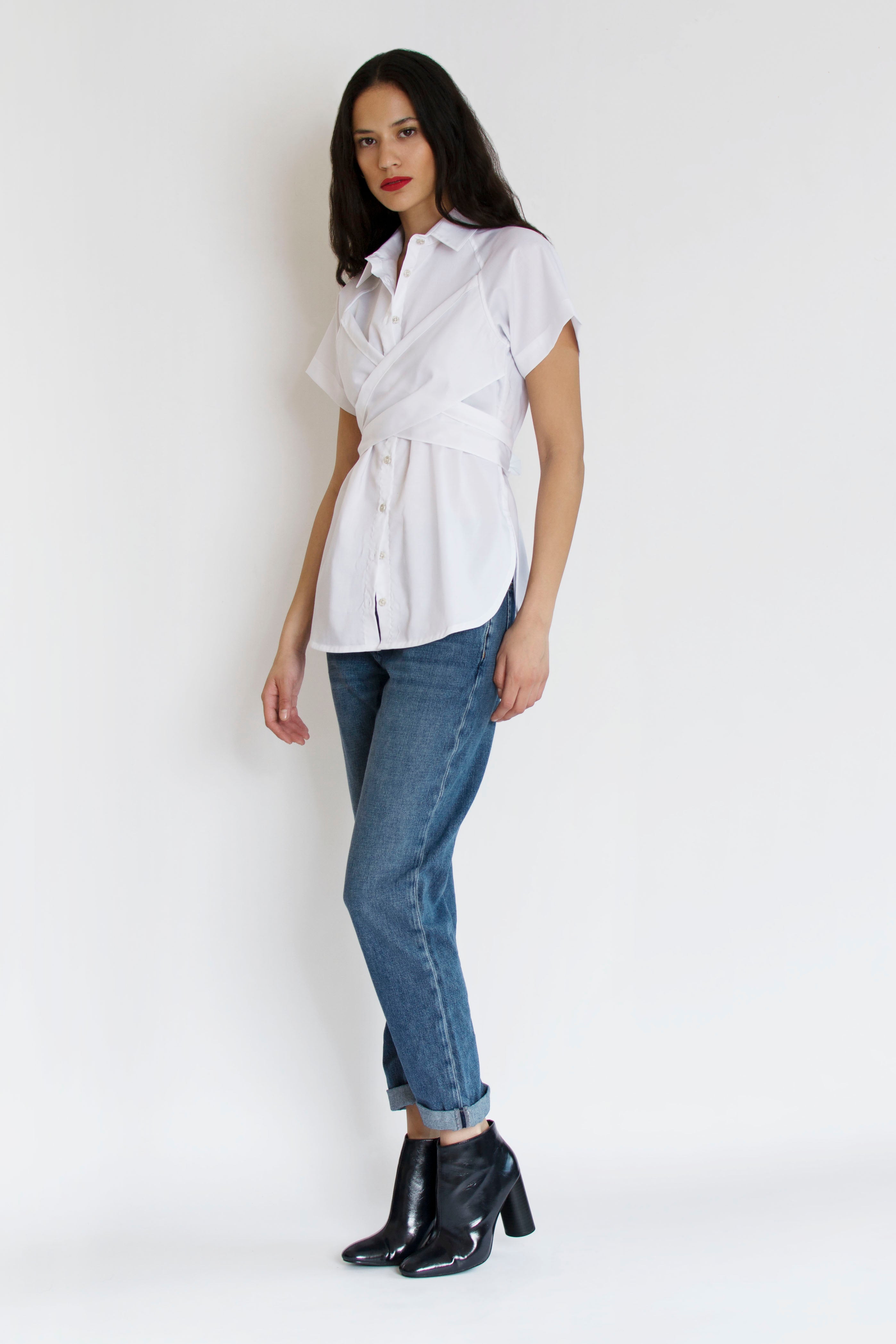 Criss Cross Shirt White
