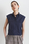 Sleeveless Trucker Top